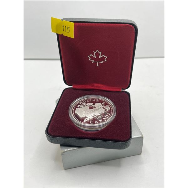 1981 Canadian Trans-Canada Railway Centennial Dollar 23.3g 50% Silver