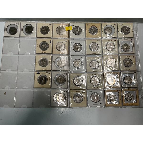 Binder Pages of Canadian Nickel Half Dollars 1968-1973, 1975-1976, 1978,1982