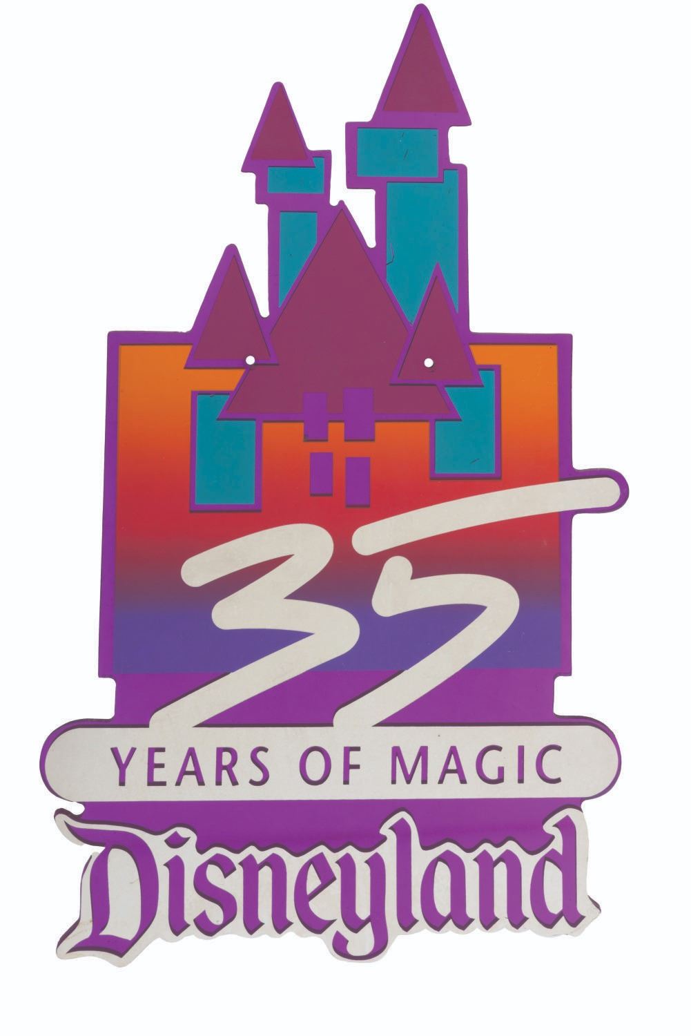 A Disneyland 35 Years of Magic Sign.