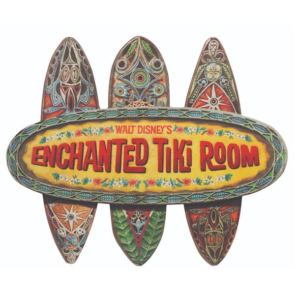 An Enchanted Tiki Room Sign Replica.
