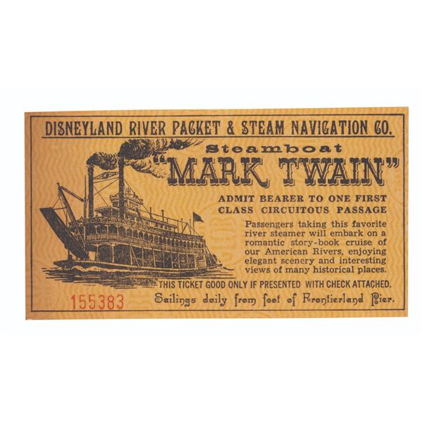 A Mark Twain Steamboat Ticket.