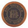 Image 1 : A Big Thunder Iron Works Brass Plaque with Oak Backing.