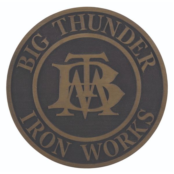 A Big Thunder Iron Works Resin Plaque.