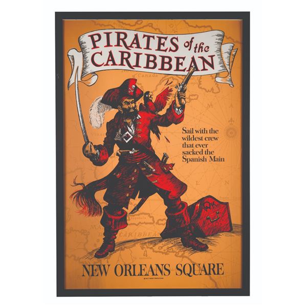 A Pirates of the Caribbean Attraction Poster.