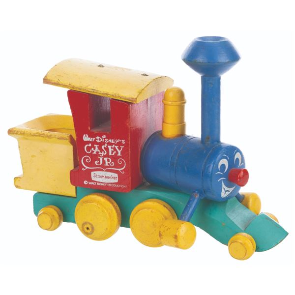 A Strombecker Casey Jr Engine Wooden Toy.