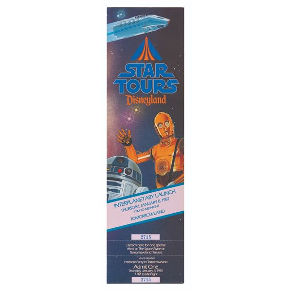 A Star Tours Premiere Ticket.