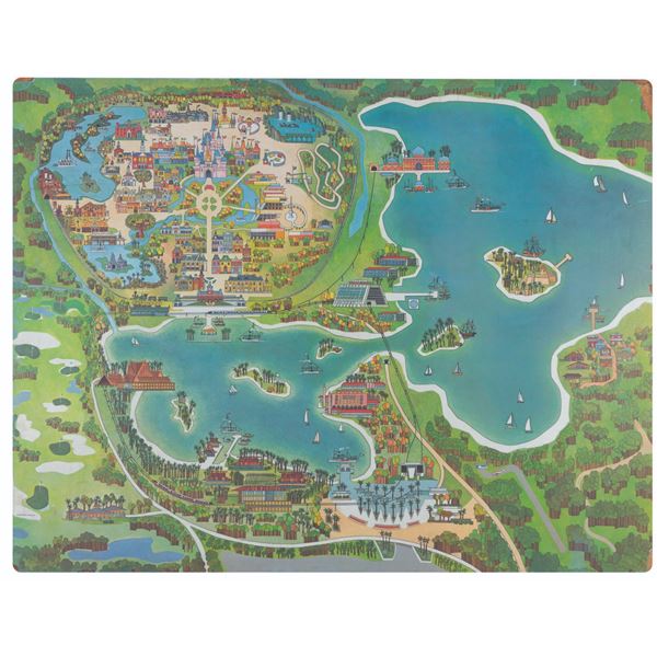 A Rare Walt Disney World Hotel Oversize Map.