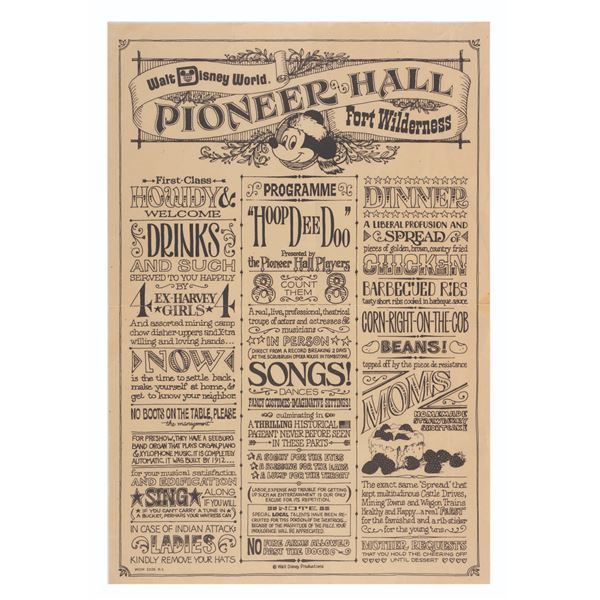 A Fort Wilderness Pioneer Hall Flier.