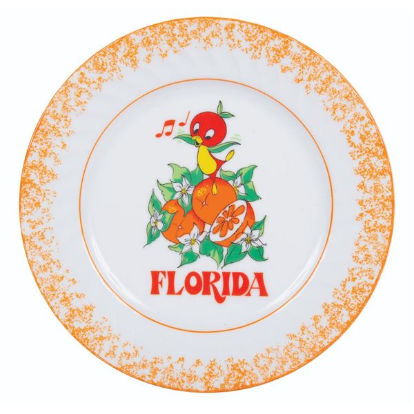 A Florida Orange Bird Souvenir Plate.