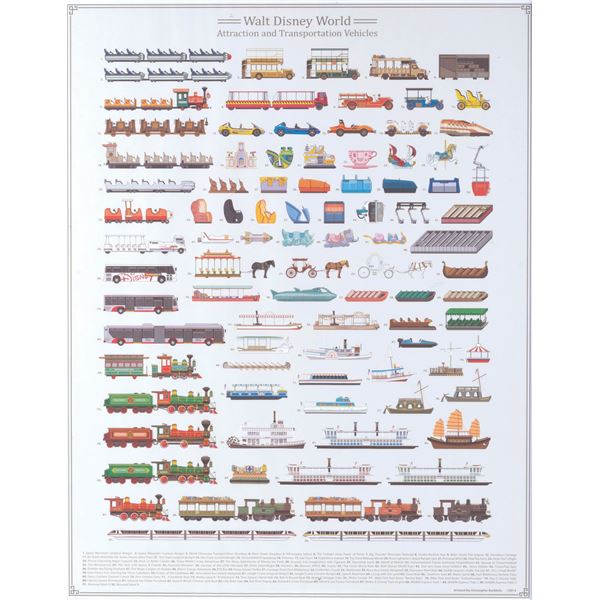 A Walt Disney World Vehicles Poster.