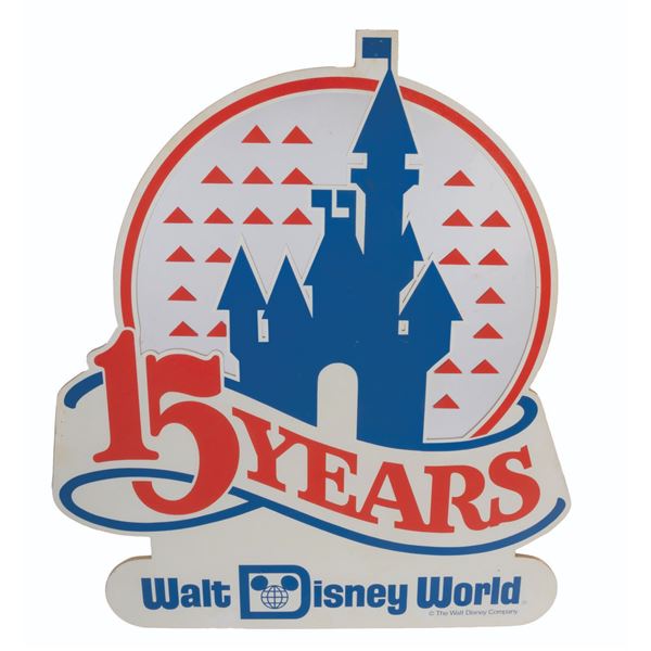 A Walt Disney World 15 Years Sign.