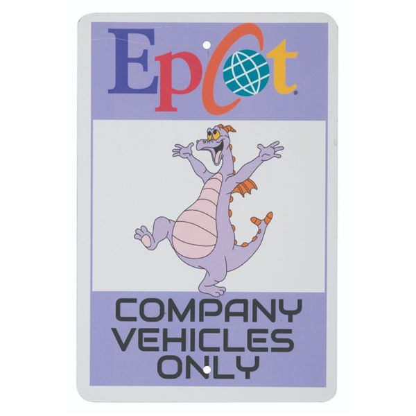 An Epcot Figment Vehicle Parking Sign.