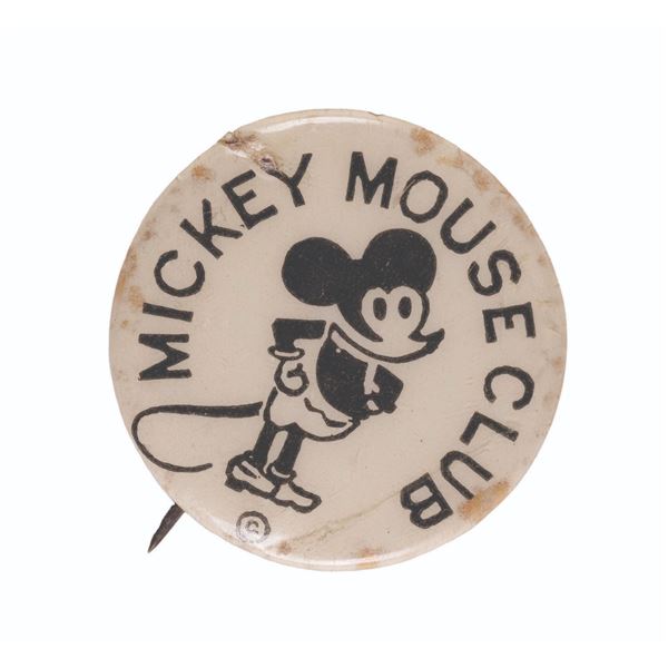 A Rare Mickey Mouse Club Button.