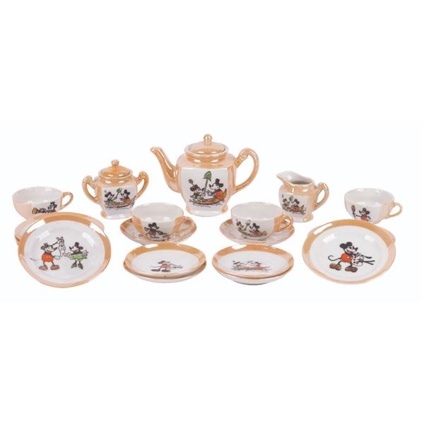 A Mickey and Minnie Mouse Tea Set.