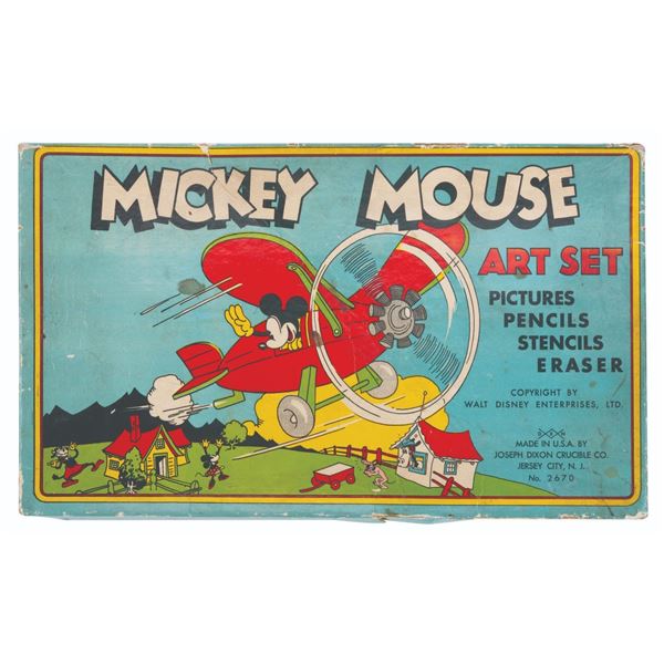 A Mickey Mouse Art Set and Box.