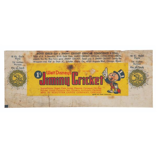 A Jiminy Cricket Candy Wrapper