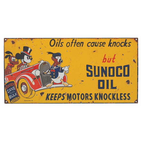 A Disney and Sunoco Oil Enamel Sign.