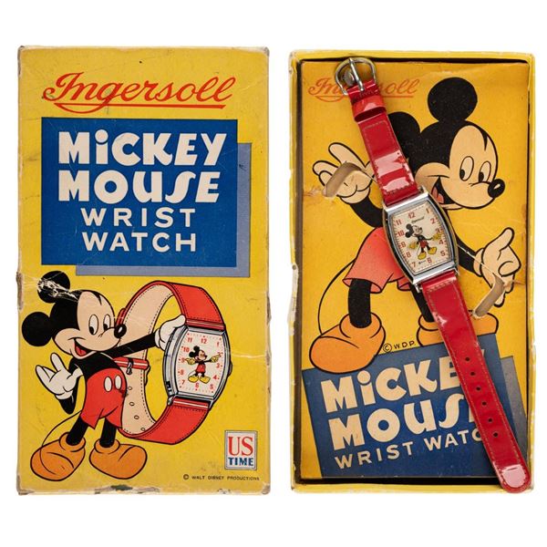 A Mickey Mouse Wristwatch and Box.