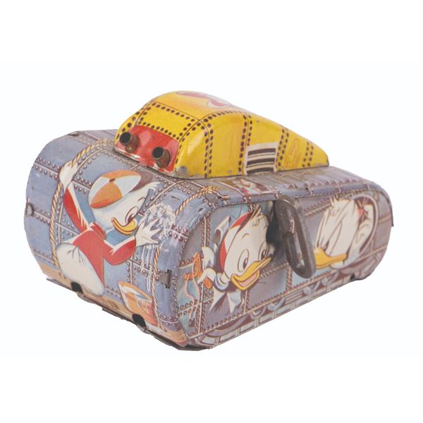 A Super Goof Turn-Over Tin Tank Toy.