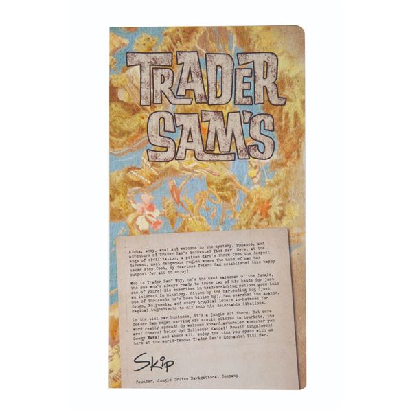 A Trader Sam's Enchanted Tiki Bar Menu.