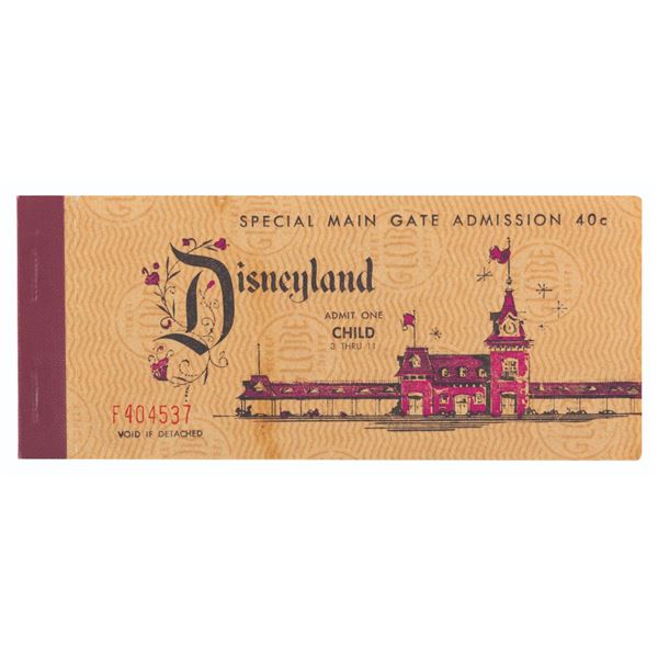 A 1962 Child 15 Ticket Book.