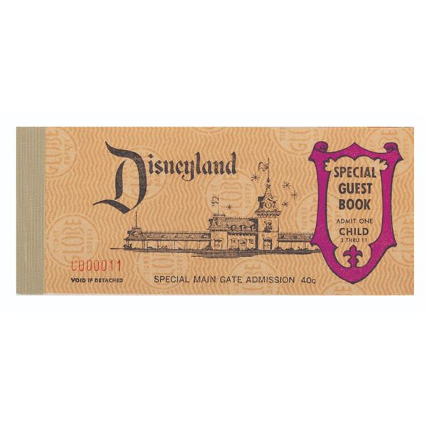 A 1963 Child Special Guest 12 Ticket Book.
