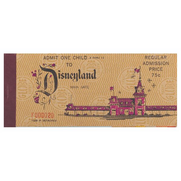 A 1971 Disneyland Child 15 Ticket Book.