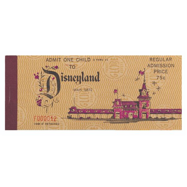 A 1971 Disneyland Child 15 Ticket Book.