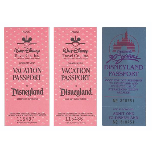 A Group of Early Disneyland Passports.