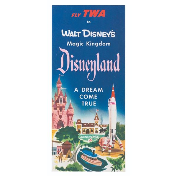 A 1955  Fly TWA to Disneyland  Brochure.