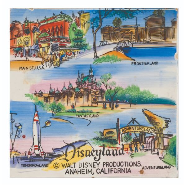 An Early Disneyland Hand-Painted Trivet.