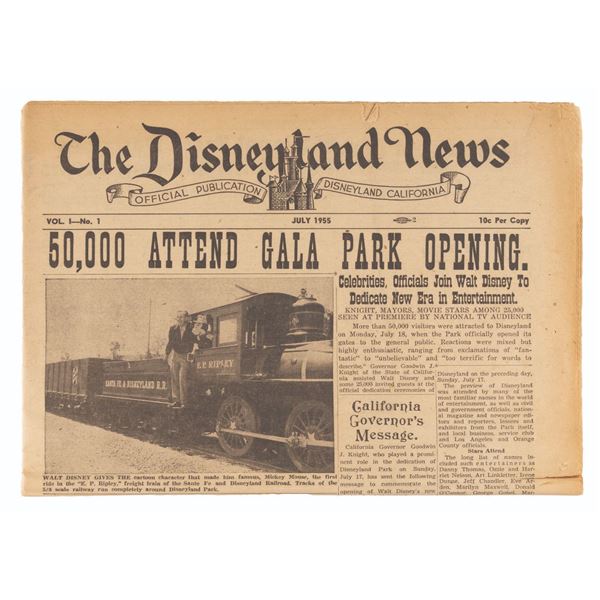 A First Edition of The Disneyland News.