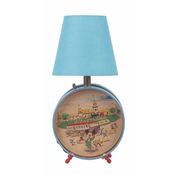 A Disneyland Tin Litho Drum Lamp.