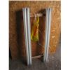 Image 1 : Set of two fluorescent fixtures attached to wood frame -- used to start garden plants.  Has chains t