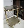 Image 1 : brass and glass end table