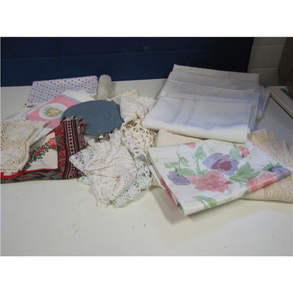 assorted doilies and tablecloths