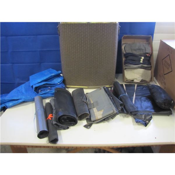 Clothes hamper with tarps screening felt insoles and miscellaneous