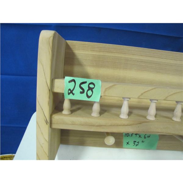 wood coat hanging self / what not shelf
