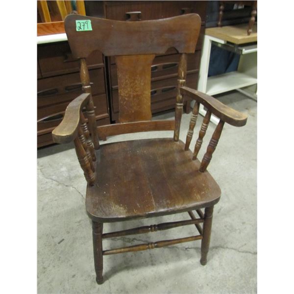 vintage wooden captain's chair