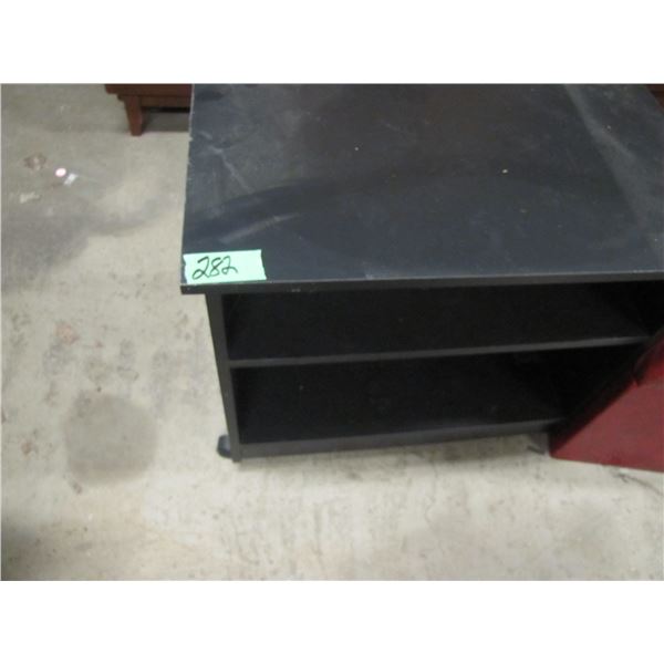 rolling tv stand and footstool