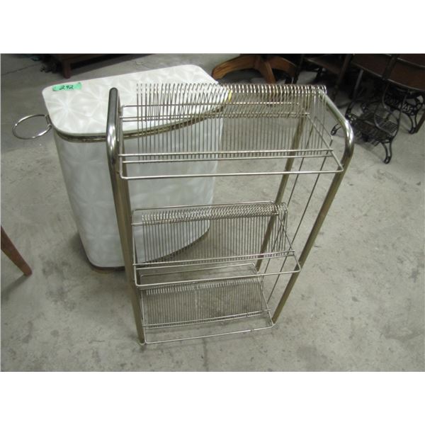 Clothing hamper and metal record stand