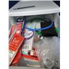 Image 18 : multi drawer storage system with doll making supplies, knitting needles  Cutting Mats