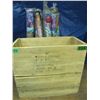 Image 1 : Wood box with  burlap wrap , hedge trimmers, grass whip , hose