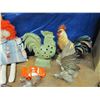Image 7 : Chicken ornaments , rag doll , clock and miscellaneous