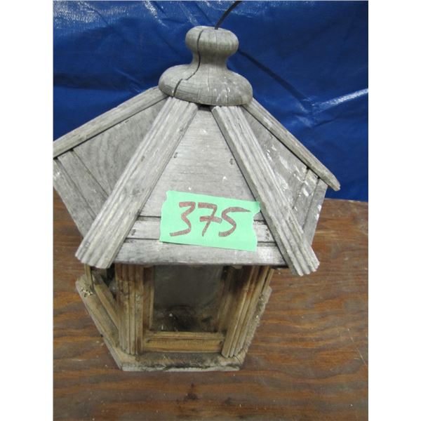 Wooden bird feeder