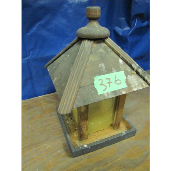 Wooden bird feeder