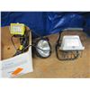 Image 1 : Halogen 120 volt work lights, and Coleman night site 12 Volt halogen spotlight & clamp on work light