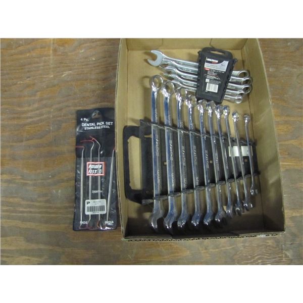 Dental pic set and combination wrenches