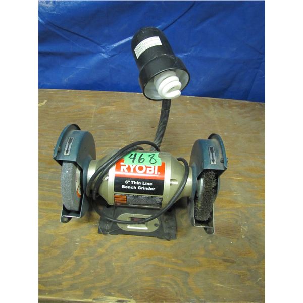 RYOBI 6" THIN LINE BENCH GRINDER