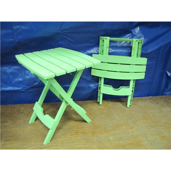 set of 2 small folding tables good for camping